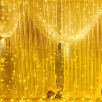 

3M LED Fairy Lights Garland Curtain Lamp 8 Modes String Lights New Year Christmas Decorations for Home Bedroom Window UK Plug