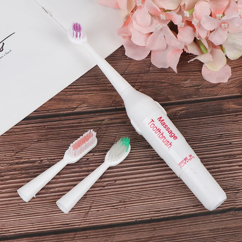 Electric Toothbrush With 2 Brush Heads Battery Operated Oral Hygiene Battery Teeth Brush For Children Adult Random