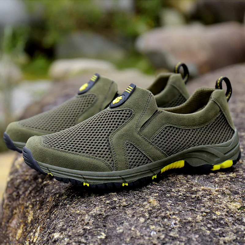

2019 Summer Men's Hollow out Mesh Camping Hiking Shoes Fashion Lightweight Outdoor Mountain Climbing Casual Shoes