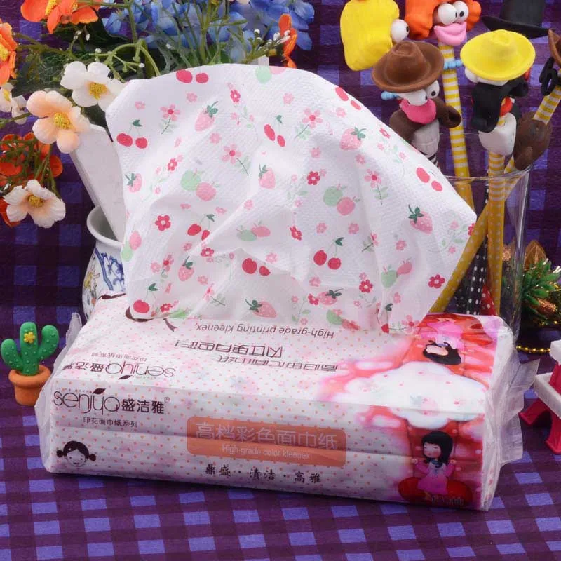 2 Pack Of Printing Paper Colored Facial Tissue 150 Household Paper Toilet Napkin Car