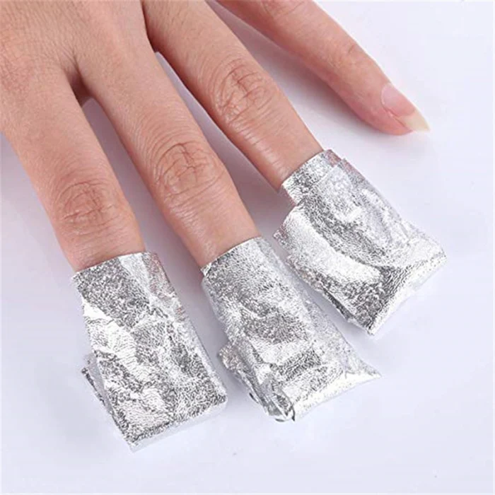 100 Pcs Nail Polish Remover Foil Wraps Nail Gel Soak Off Foils Cotton Pads Acrylic Removal Wraps WH998