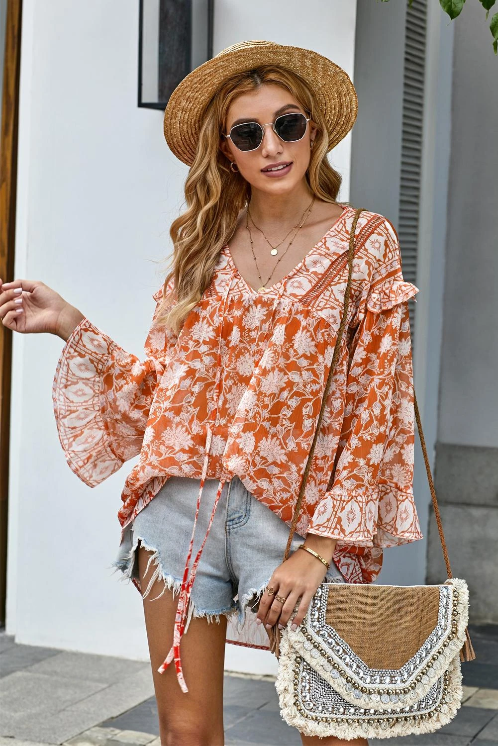 Boho style tunic tops Clearance