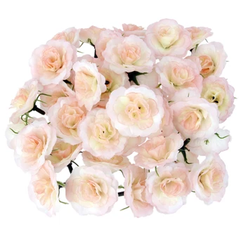 

500pcs Artificial Flowers Silk Carnation Flower Heads Various Colors For Bridal Bouquet Wedding Centerpieces Craft DIY (Pink)