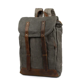 

Vintage design top quality canvas men backpack Outdoor travel Laptop Bag Large Capacity backpack for male 200822-41