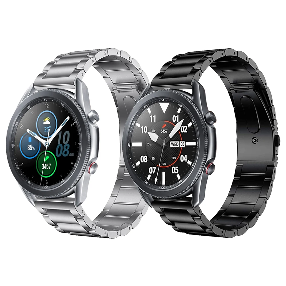 Titanium Strap For Samsung Galaxy Watch 3 45mm band for Gear S3 Classic Watchbands Metal Stainless steel clasp Bracelet | Наручные часы