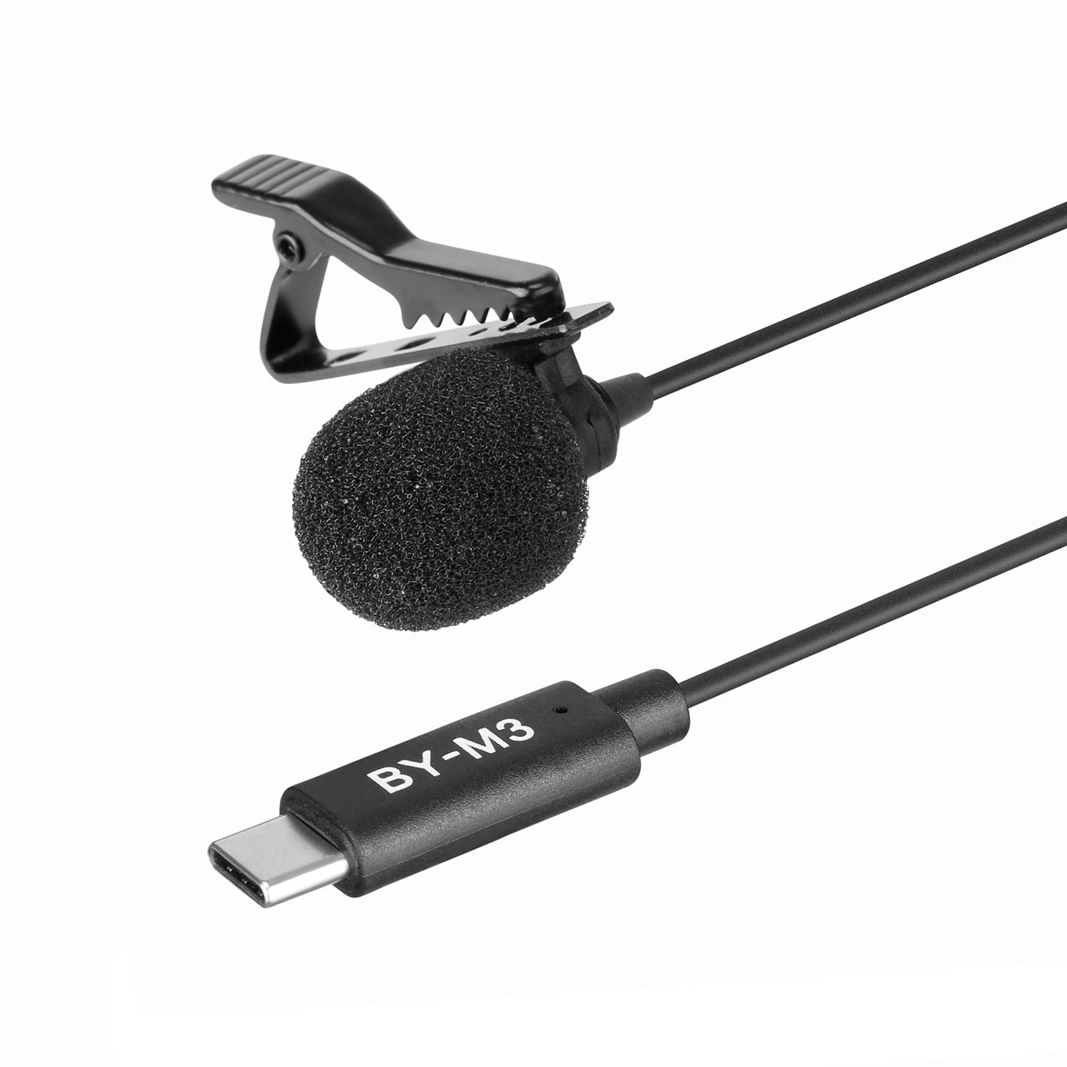 BOYA USB Type-C Interface Omnidirectional Single Head Lavalier Lapel Microphone mini Mic with 6 Meters Cable photography bag