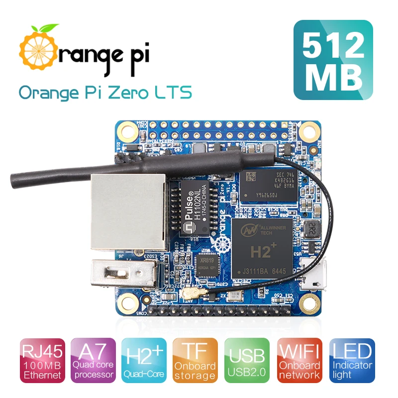 Orange Pi zero LTS H2+ 4 ядра с открытым исходным кодом 512MB макетная плата для Raspberry Pi