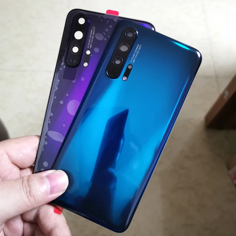 Для huawei Honor 20 Pro задняя крышка батарейного отсека стеклянная задняя крышка корпуса дверная камера стеклянная рамка объектива Запасные части для ремонта