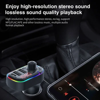 

Handsfree Car Kit MP3 Player FM Transmitter Car Autos Dual USB Charger Bluetoot 28GC