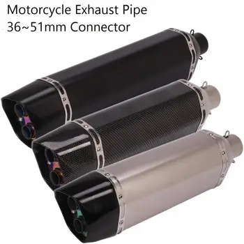 470mm 570mm moto rcycle carbono silenciador tubo de escape 51mm escapar moto de 250cc 500cc 600cc
