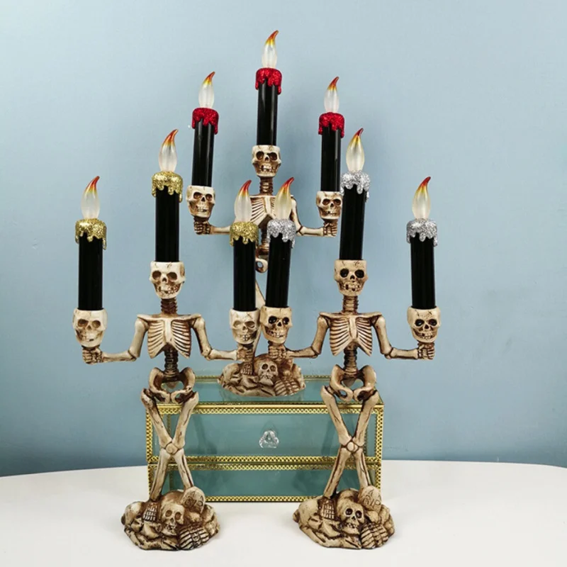 

Halloween Party Decoration 3PCS Terror Human Candlestick Candle Lights Halloween Atmosphere Decoration Festive Supplies