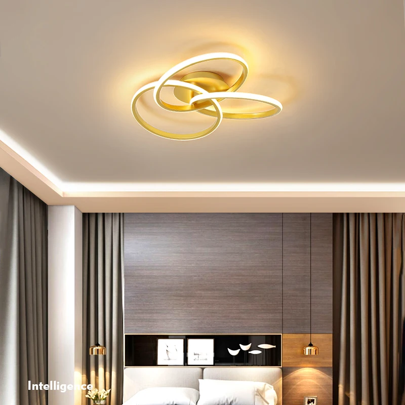 

LED Chandelier In The Kitchen Modern Black White Ceiling Hanging Suspension Lamp with Remote Control for Bedroom Dining Room