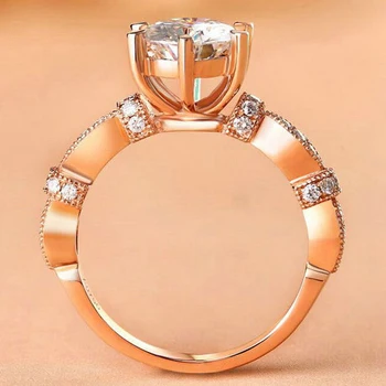 

2 Carat 18K Rose Gold Moissanite Diamond Ring Round Lotus Root Women Wedding Party Engagement Anniversary Ring VVS D Color