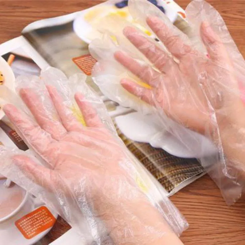 50 шт. хозяйственные перчатки для уборки волос салон окрашивания одноразовые перчатки пластиковая пленка Парикмахерские Уход за волосами прозрачные перчатки