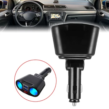 

2 Way Cigarette Lighter Socket Splitter Adapter LED Dual USB Car Charger Electronic Cigarette Lighter Double Socket Splitter