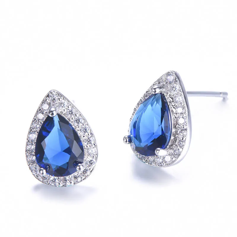 Jellystory серьги из серебра 925 с каплями воды Форма Сапфир Изумруд опалы драгоценный камень для женщин серьги ювелирные изделия Свадебные подарки