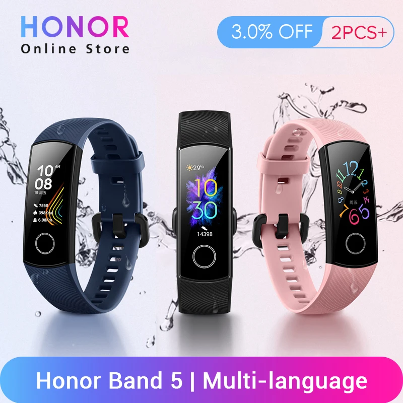 Оригинальный Смарт браслет Huawei Honor Band 5 с пульсометром и смарт браслетом AMOLED 4
