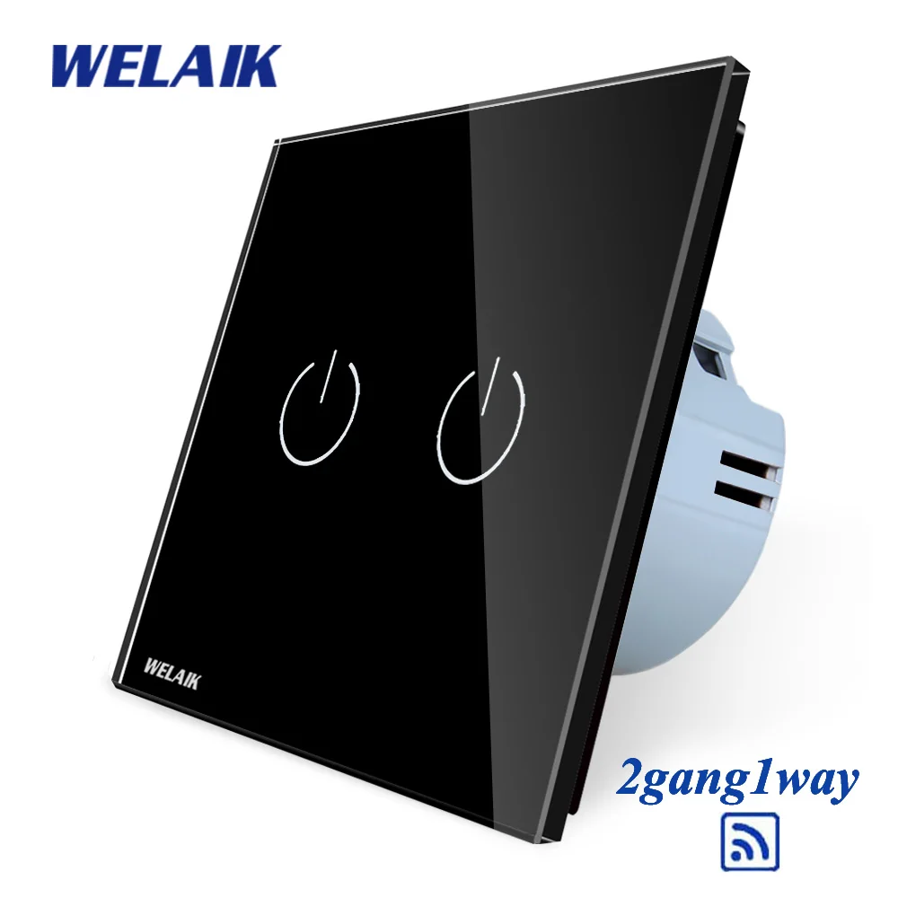 Welaik Кристалл Стекло Панель переключатель Белый настенный выключатель ЕС