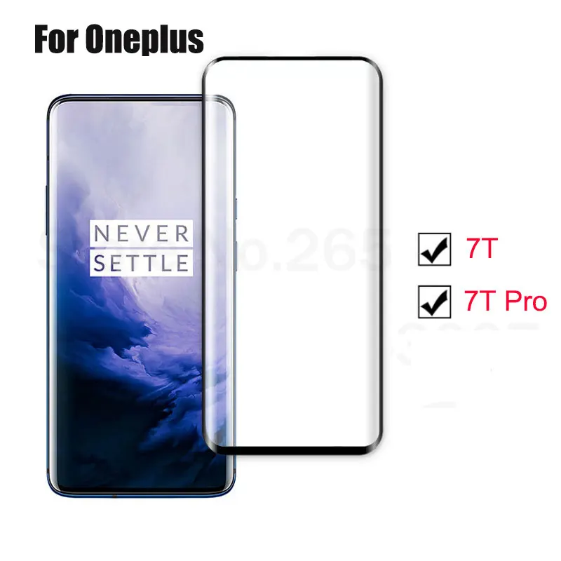 2 упаковки закаленного стекла для OnePlus 7T Pro стекло ультра тонкий полный тонкий защитный экран для OnePlus 7T защитная пленка