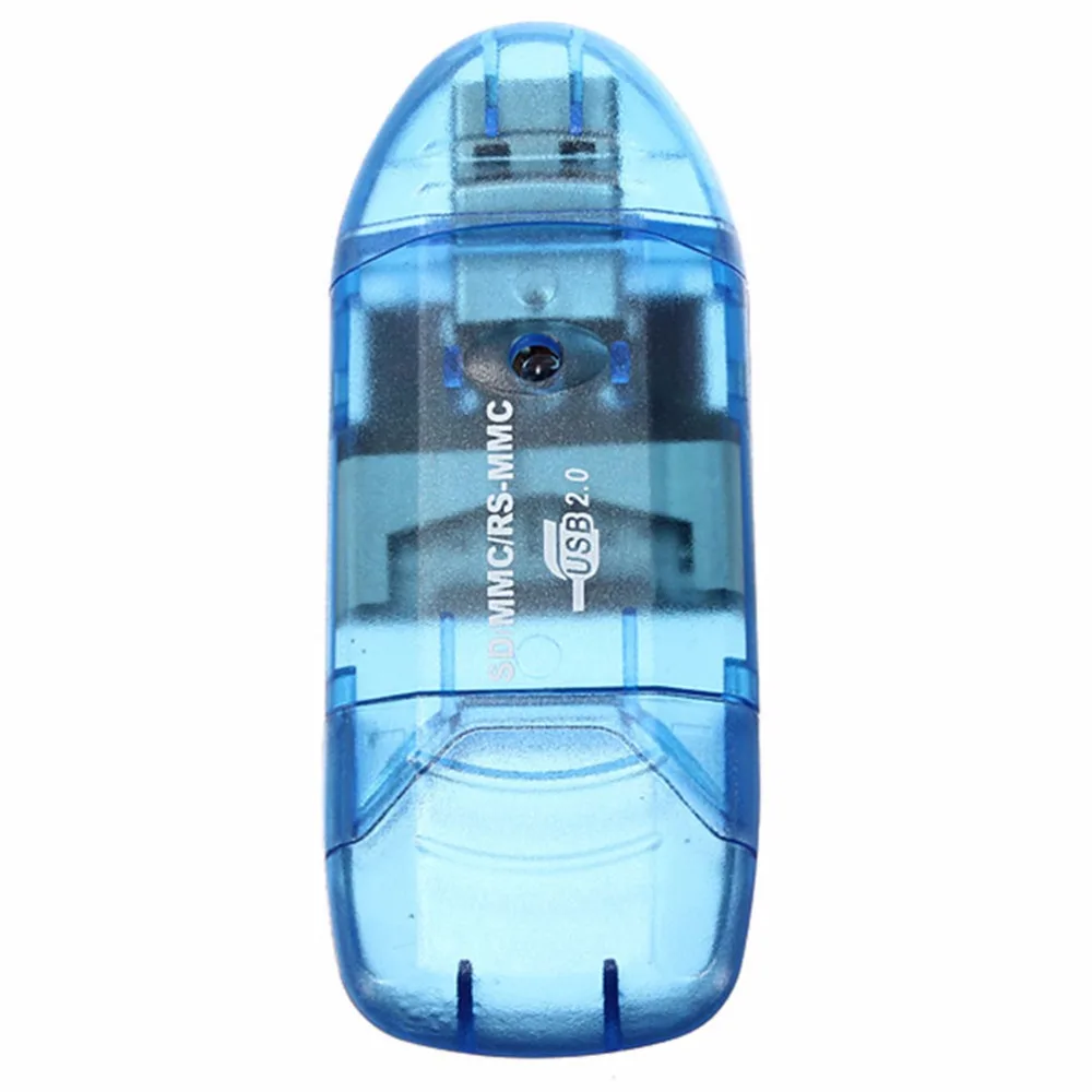 High Speed USB 2.0 Multi in 1 Memory Card Reader Writer Adapter With Caps for MMCSDHC TF UP To 64GB 1PC Drop Shipping