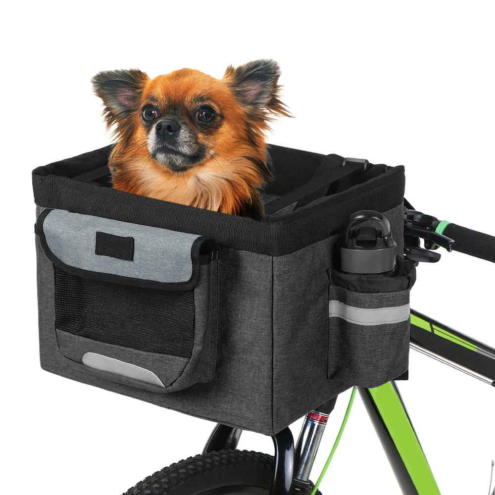 ANZOME Foldable Detachable Pet Small Animal Dog Cat Rabbit Travel Shopping Bicycle Carrier Bike Basket Bag 