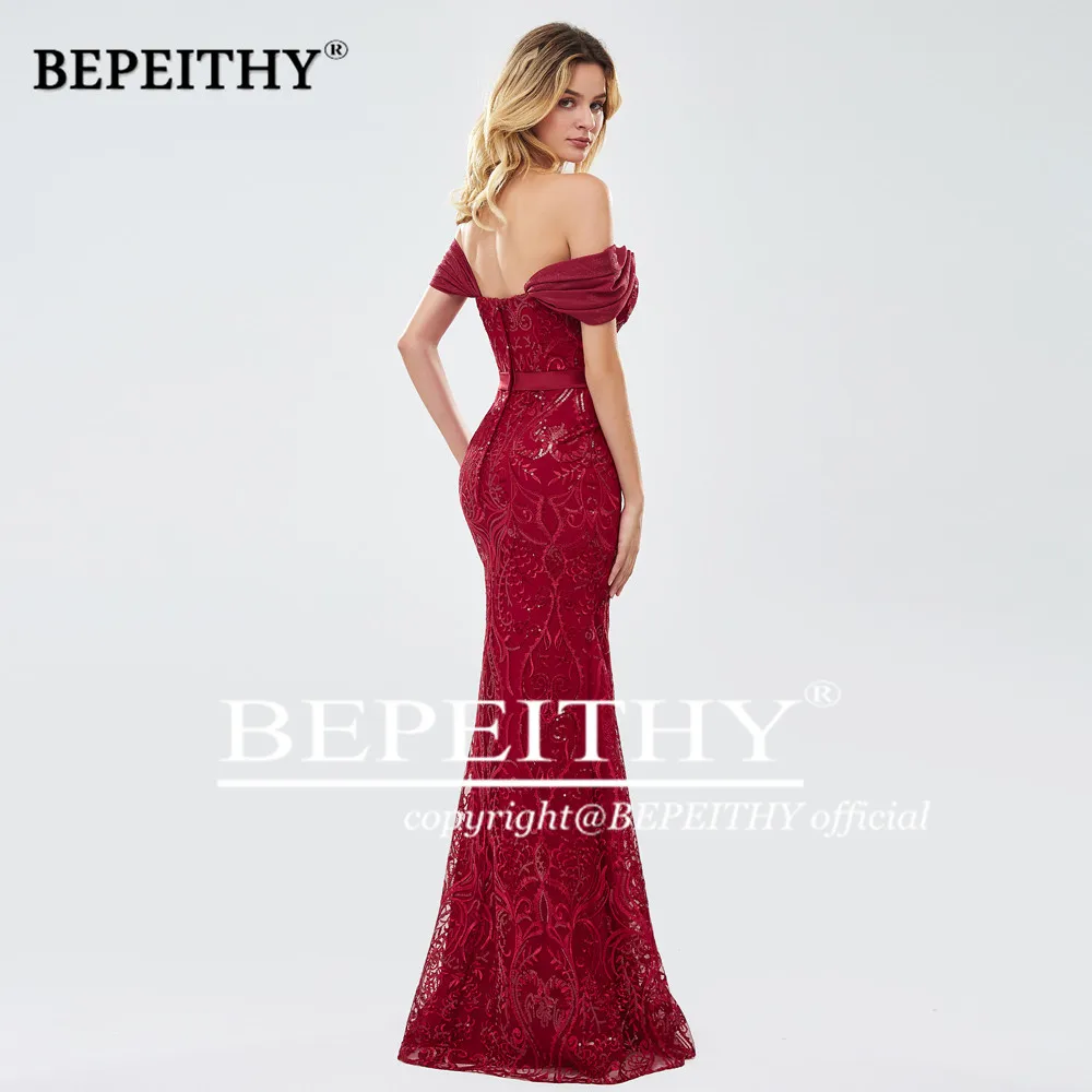 BEPEITHY Новое поступление красные длинные платья для выпускного вечера с русалочкой Vestidos de gala кружевные вечерние платья больших размеров
