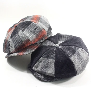 

Man Large Size Ivy Hat Dad Fitted Painter Cap Men Felt Octagonal Hat Lady Wool Beret Big Size Newsboy Hat Cap 57-58cm 59-60cm