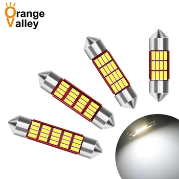 

100Pcs Festoon c5w LED 31 36 39 41 mm 12 16 20 led bulb 4014 SMD reading lamp car Interior Light DC 12V