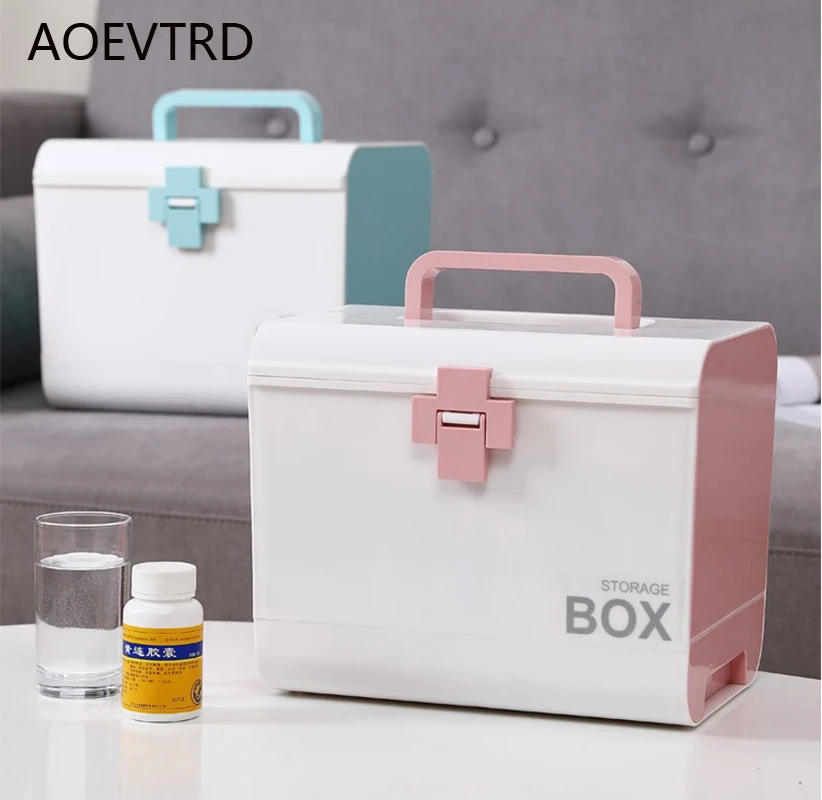 

Multi-layer Storage Organizer Medicine Box Home First-aid Tools Portable Medical Kits PP Plastic Drawer Drug Storage Box