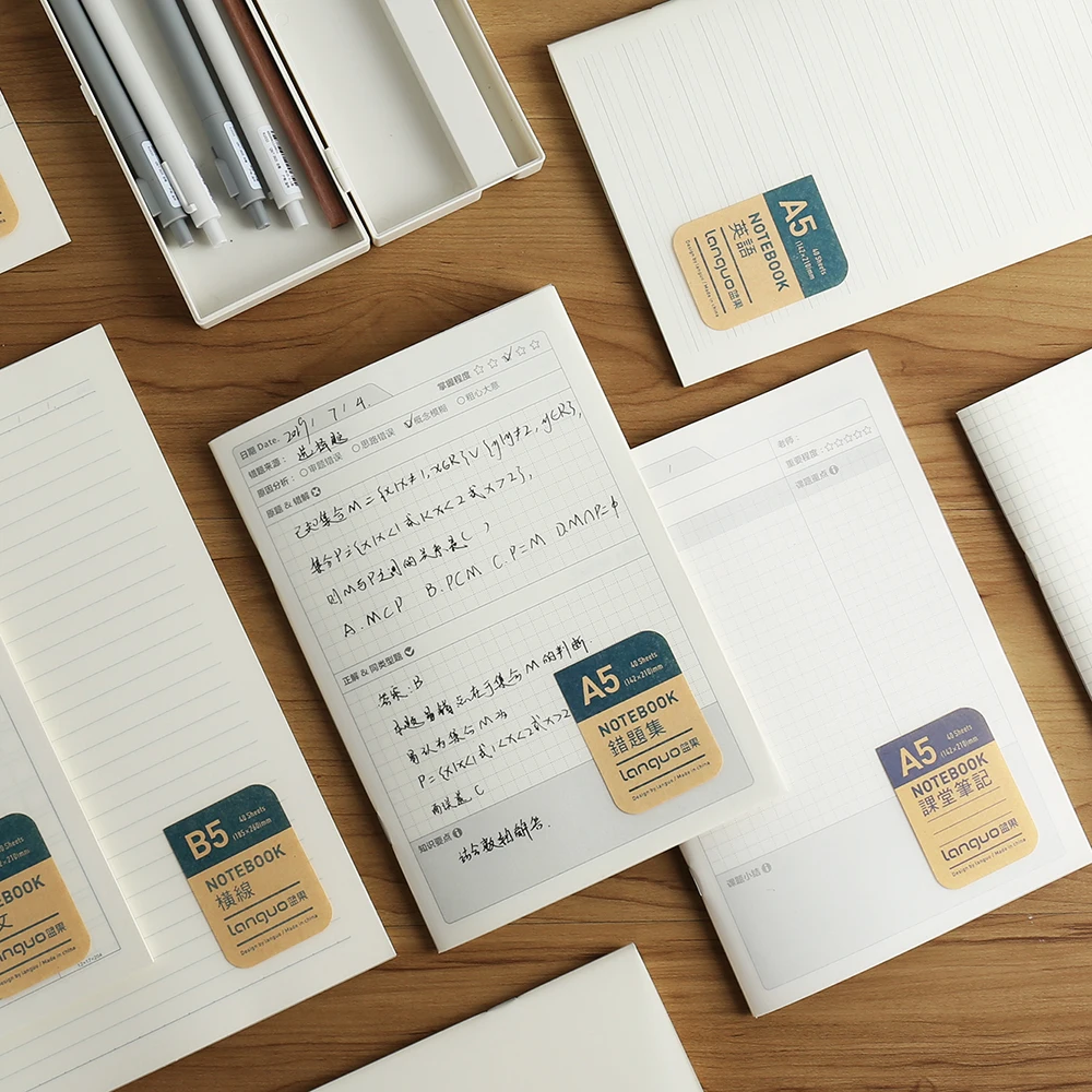 

Simple and transparent PP soft copy, student's multi-functional inside page notebook English Cornell a5b5 classroom notebook