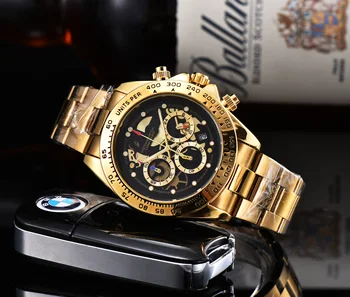 

AA 2020 New Luxury Brand Men's Hand Replica Watch Gold Silver Dial Casual Fashion Date Waterproof Charm Men's Watch