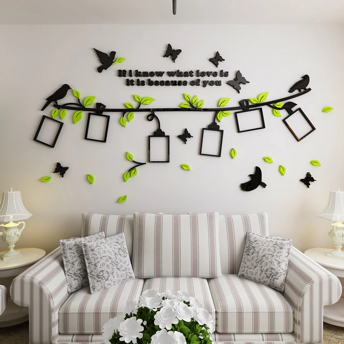 WS51 Photo stickers 3D acrylic stereoscopic decorative sofa living room bedroom background Home Furnishing bird | Дом и сад