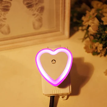 

Mini Light Sensor Control LED Night Light Romantic Heart Shape Corridor Stairs Wall Lamp Children Baby Room Bedroom Night Lamp