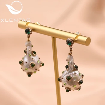 

XlentAg Luxury Water Drop Natural Baroque Pearl Pendant Drop Earrings Women Girlfriend Wedding Gift Boho Fashion Jewelry GE0296B