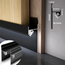 

50cm/100cm H60mm Recessed LED Skirting Baseboard Aluminum Profile Hidden Backlight Channel Wall Corner Foot Line Bar Strip Light