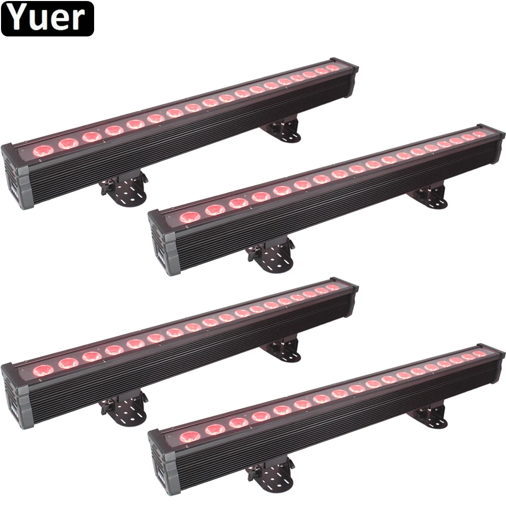 

4Pcs/Lot LED Bar 18x18W RGBWA-UV Waterproof Wall Washer Light DMX IP65 LED DJ Disco Light Party Club Bar Wedding Wash Wall Light