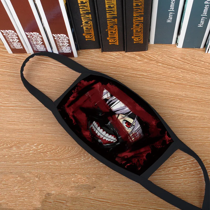 Аниме атака на Титанов Косплей Маска Токийский вурдалак Kaneki Ken Danganronpa Monokuma Уличный спорт Половина лица пылезащитные маски, реквизит - Цвет: G