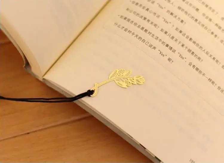 Креативный ретро золотой полый Sycamore листья дизайн металлическая Закладка для книг школьников винтажные закладки красивые подарки