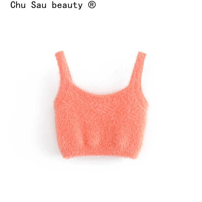 Chu Sau beauty модный блогер стиль имитация меха норки слинг топы Осень Зима шикарный мягкий удобный бархатный жилет женский