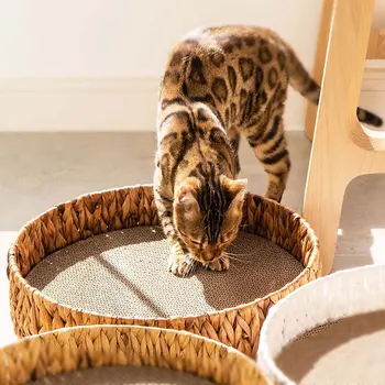 

Handmade Woven Cat Nest Cat Scratcher Cardboard Scratching Lounge Cat Natural Cat Scratcher Cat Bed Pet Supplies