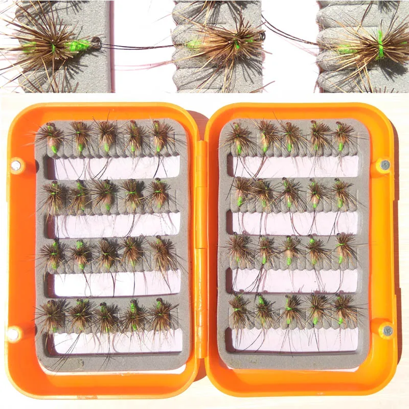 40 шт. приманка+ 1 шт. fly коробка для рыболовных приманок новая Fly fising приманка муха рыболовные снасти супер хорошее качество