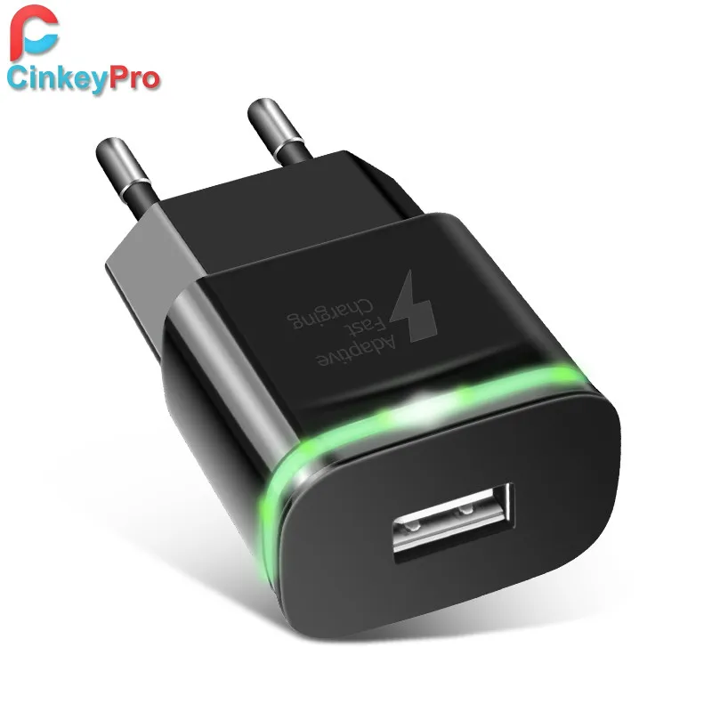 

CinkeyPro USB Charger Quick Charge 3.0 Fast Charging with LED Light for Samsung iPhone iPad Wall Mobile Phone Adapter
