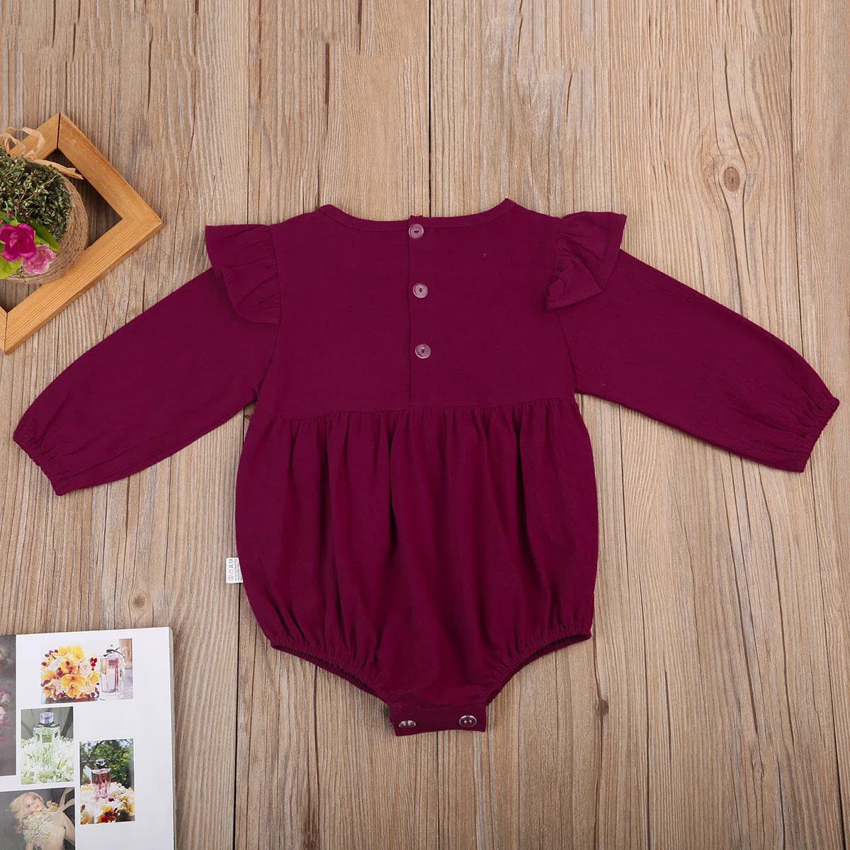 Pudcoco/комбинезон с рукавами-крылышками; хлопковые детские Осенние Комбинезоны; винтажный Комбинезон для маленьких девочек; одежда для малышей с длинными рукавами