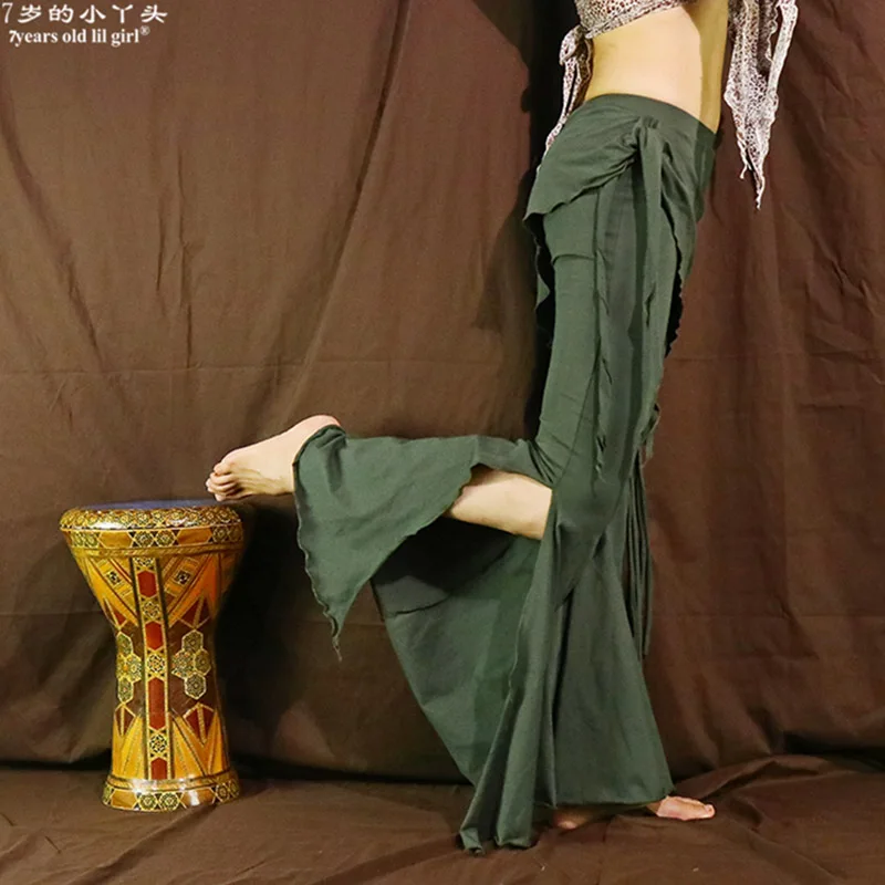 New Tribal Fusion Belly Dance Pants Ladies High Waist Flare