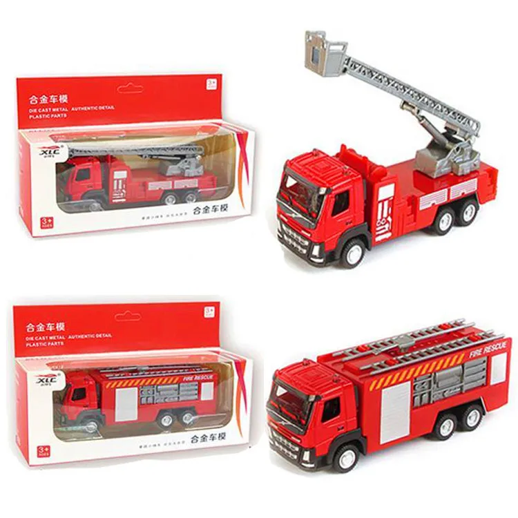

Large Children's Alloy Toy Car Metal Sliding Aerial Ladder Fire Truck Sprinkler Truck Toy Model