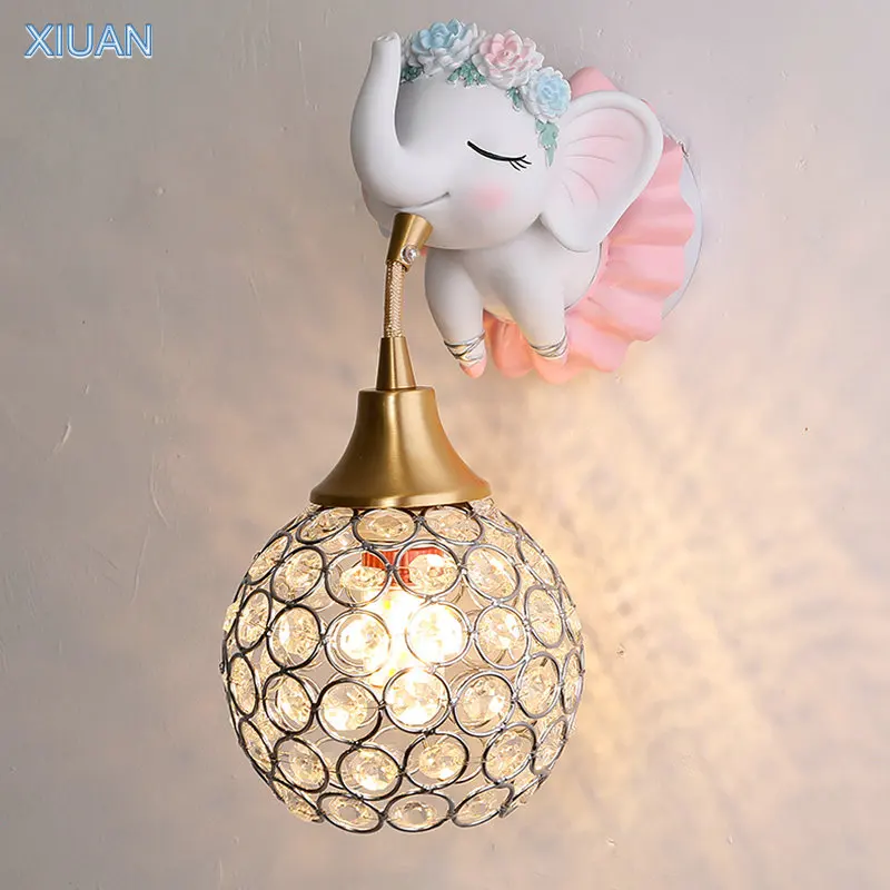 Милый настенный светильник в виде животных из смолы для спальни прикроватный с