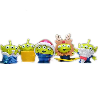 

1set=5pieces mini pvc Christmas alien doll Furnishing articles gift Children's toys