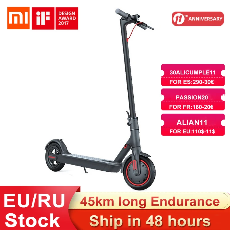 Xiaomi Mijia M365 Pro Scooter eléctrico inteligente E Scooter patineta Hoverboard Longboard 2 rueda patinete adulto 45km de la batería