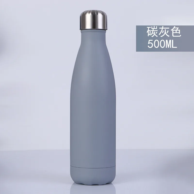 Charcoal gray Bottiglia Termica Bouteille Inox 500 мл детская бутылка Botella Agua Garrafinha термо Тыква - Цвет: Charcoal gray