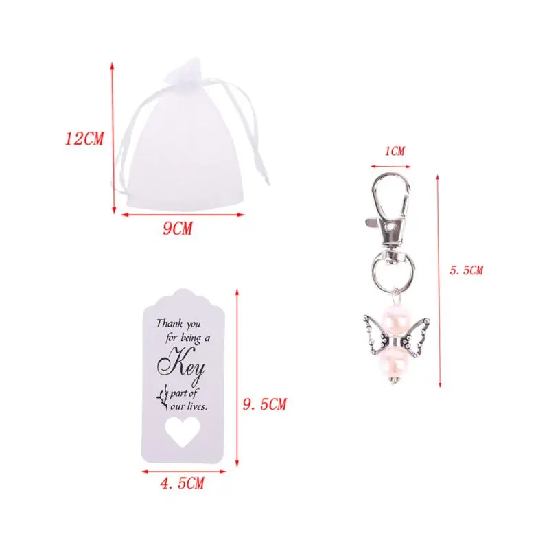 

20pcs/set Key Chain Keyring Tags Card Candy Bags Vintage Wedding Souvenirs Guest 72XF